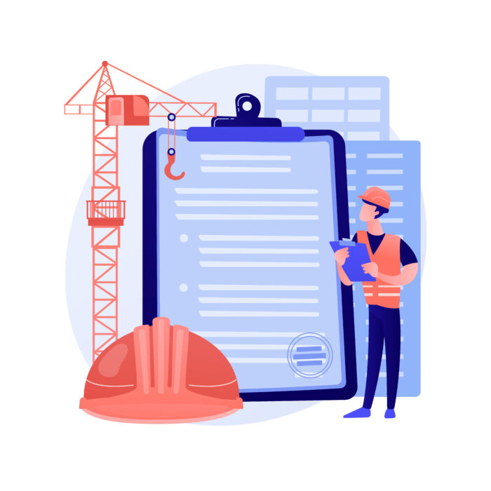 Building permit abstract concept vector illustration. Building permit abstract concept vector illustration.